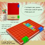 Large Journal with Clip on Cubes: Red
